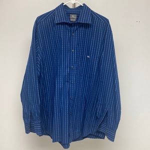 Lacoste blue long sleeve Striped Button down Shirt, Excellent condition, size Xl